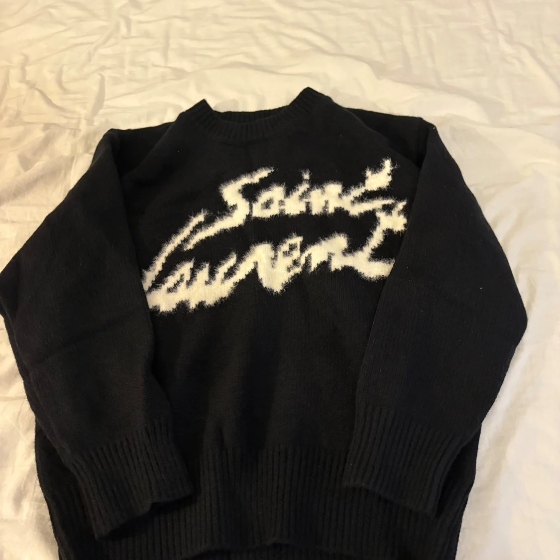 Svart Saint Laurent stickad tröja