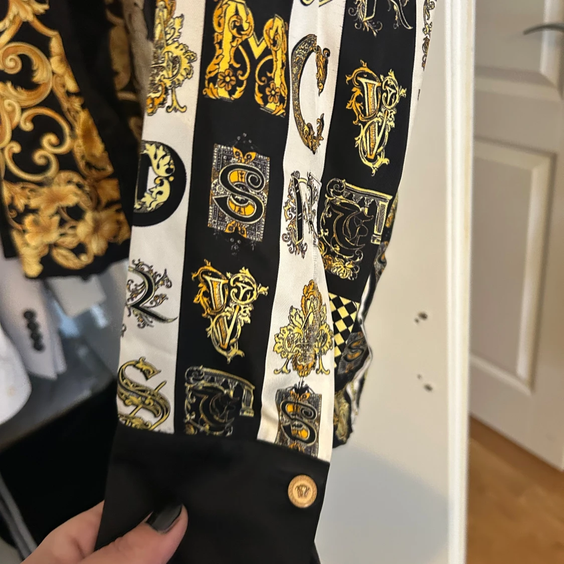 Versace blommig och randig skjorta - 2