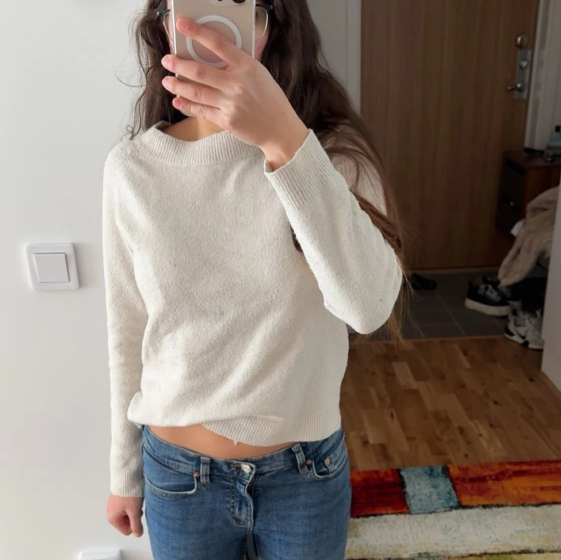 ONLY Vit stickad tröja