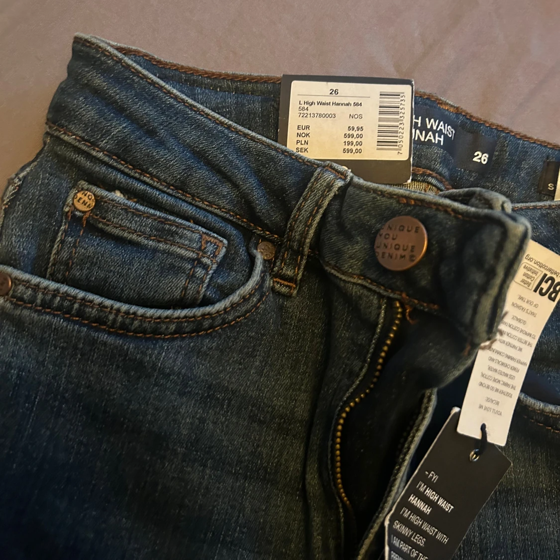 High Waist Hannah jeans blå strl 26 - 2