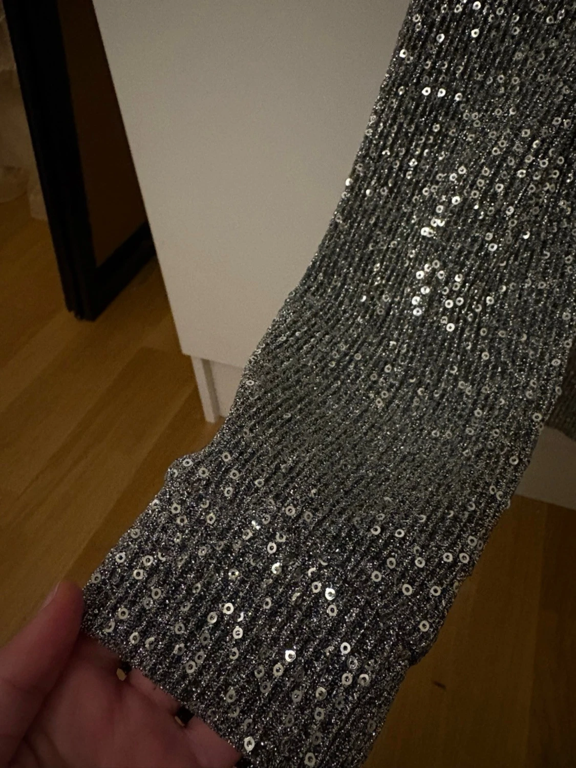 Glittrig silver topp med paljetter - 1