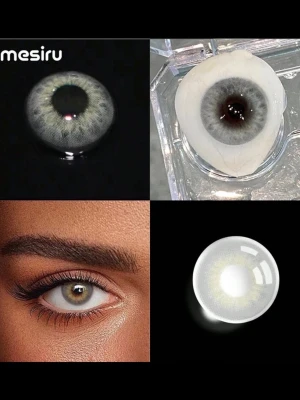 Grågröna cosplay linser från Mesiru - Snygga grågröna färgade linser från Mesiru, perfekta för cosplay eller maskerad. Linserna har en naturlig gradient från grått till grönt och ger en intensiv blick. Diameter 14.0 mm. Passar dig som vill ha en unik ögonfärg till din look.