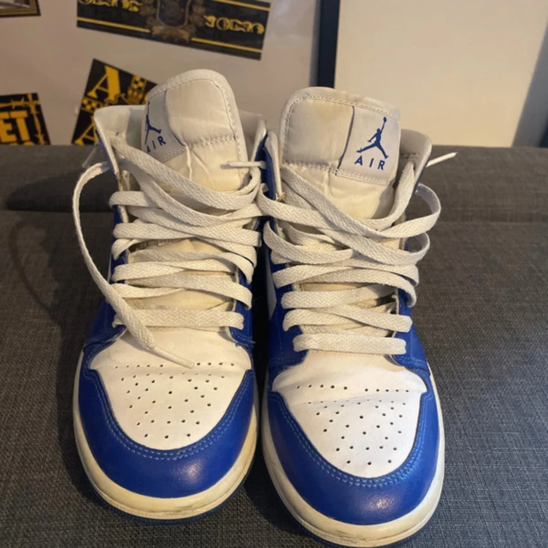 Nike Air Jordan 1 blå/vita sneakers - 3