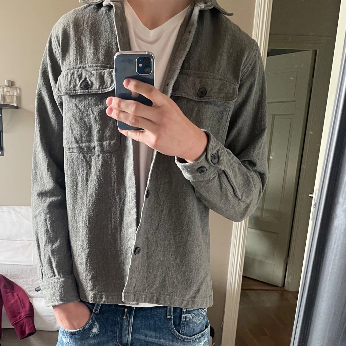 Grå grön overshirt från Jack & Jones - 4