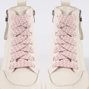 Coola skosnören - Snygga rosa skorsnören i Missoni/ chevron / zickzack mönster 🩷