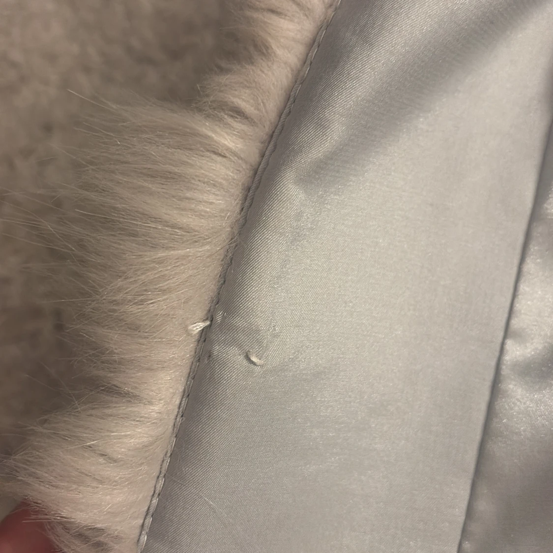 Ljusgrå fluffig pälsjacka - 1