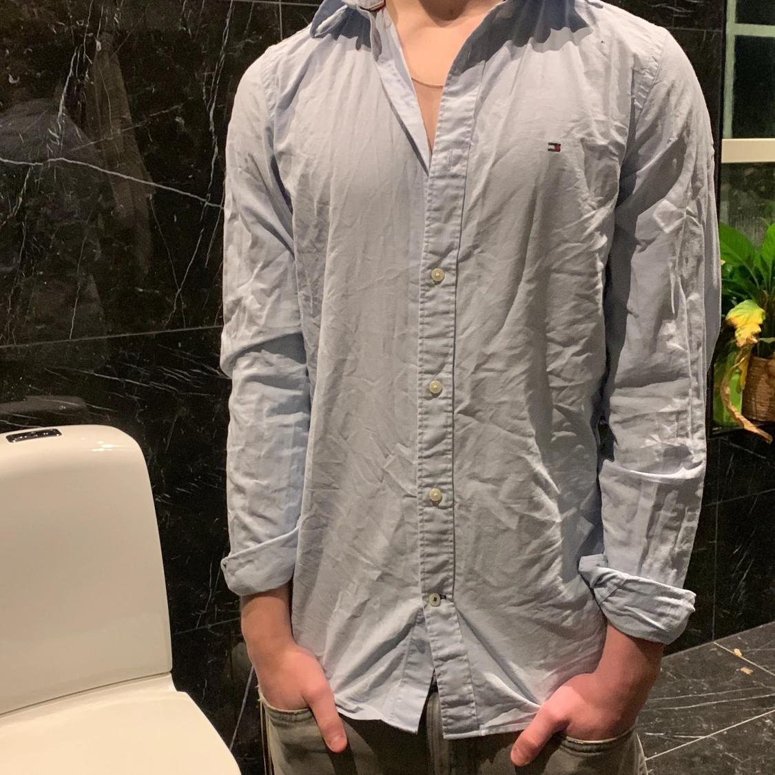 Ljusblå Tommy hilfiger skjorta - 1