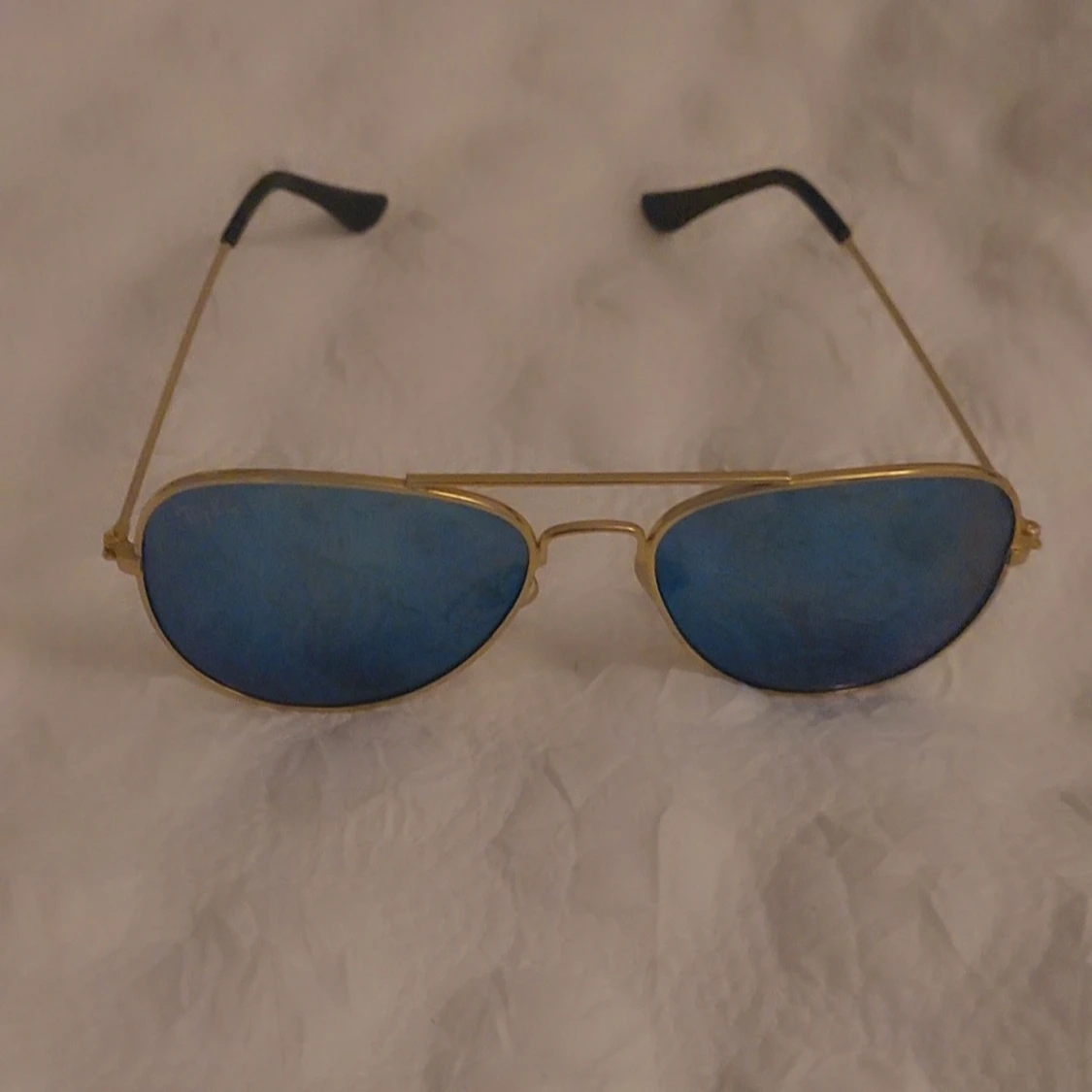 Blå aviator solglasögon med guldram, barn 3-6år - 1