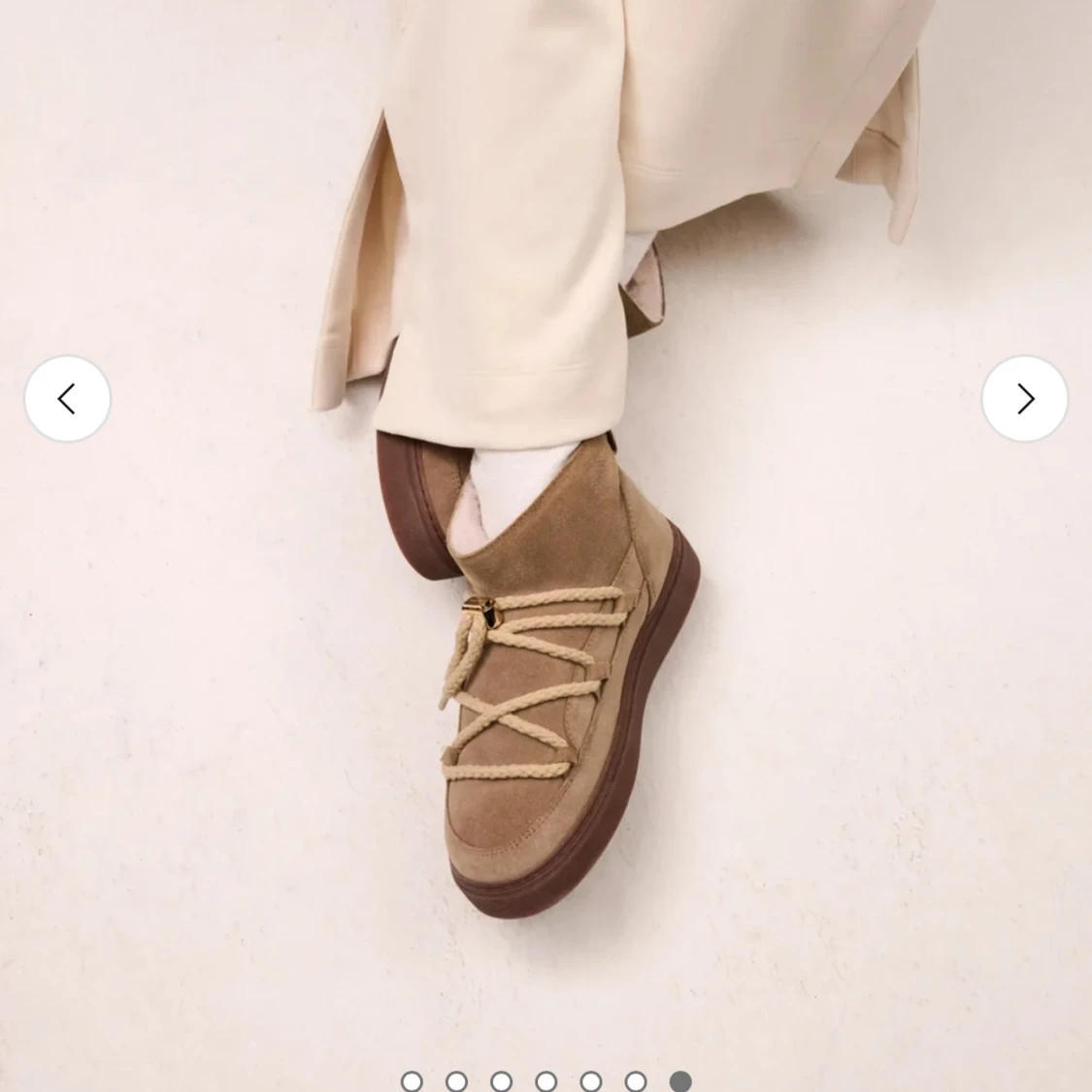 Beige Inuikii boots med snörning - 4