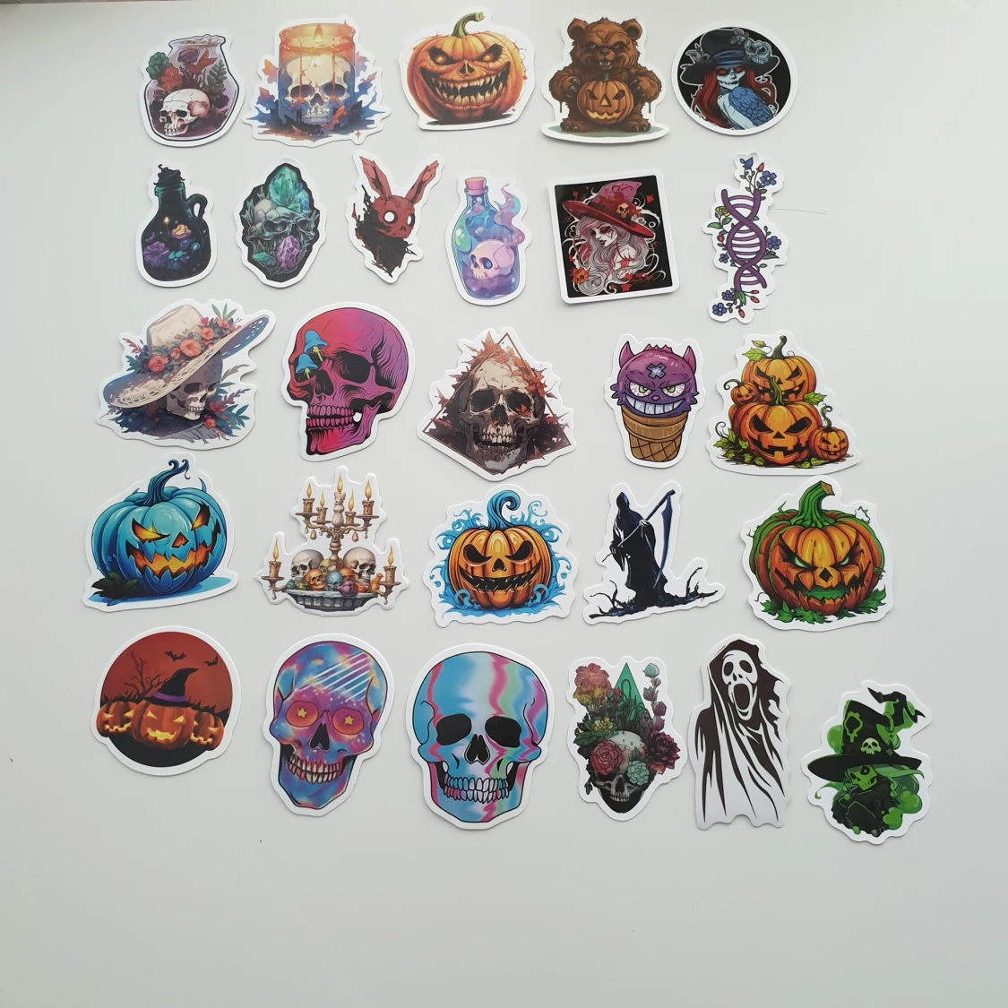 70st dödskalle, pumpa, katt, halloween klistermärken/stickers - 2