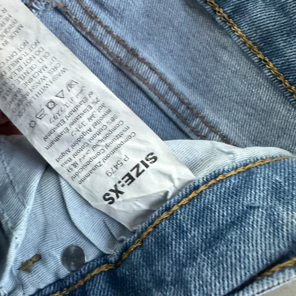 Ljusblå ripped skinny jeans XS - 2