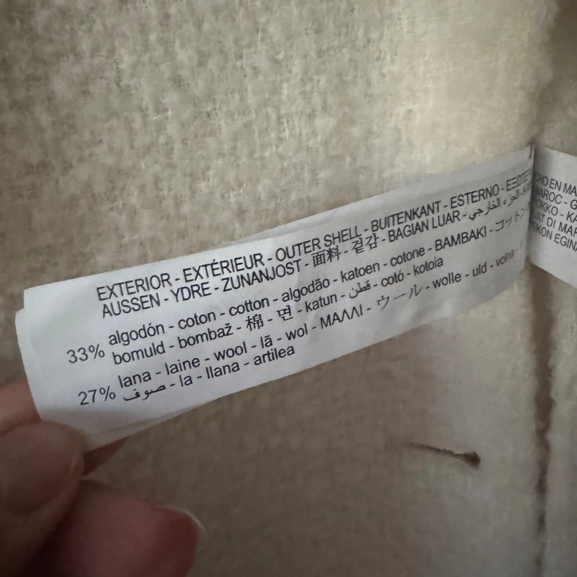 Ny, vit ullkappa från Zara i ullmix - 3