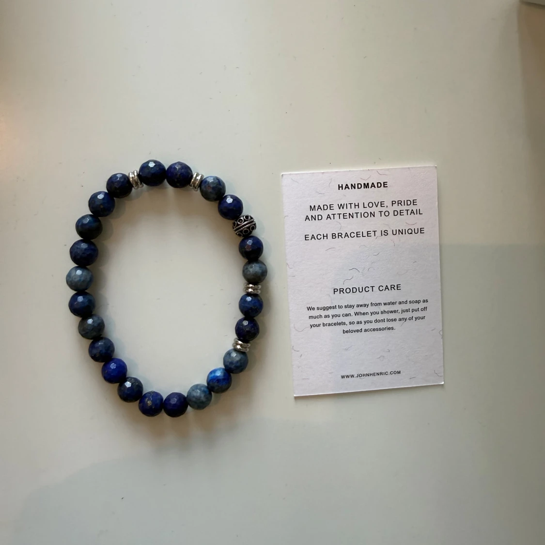 Blått pärlarmband från John Henric - 1