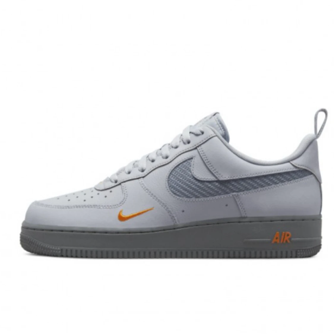 Nike Air Force 1 grå med orange detaljer