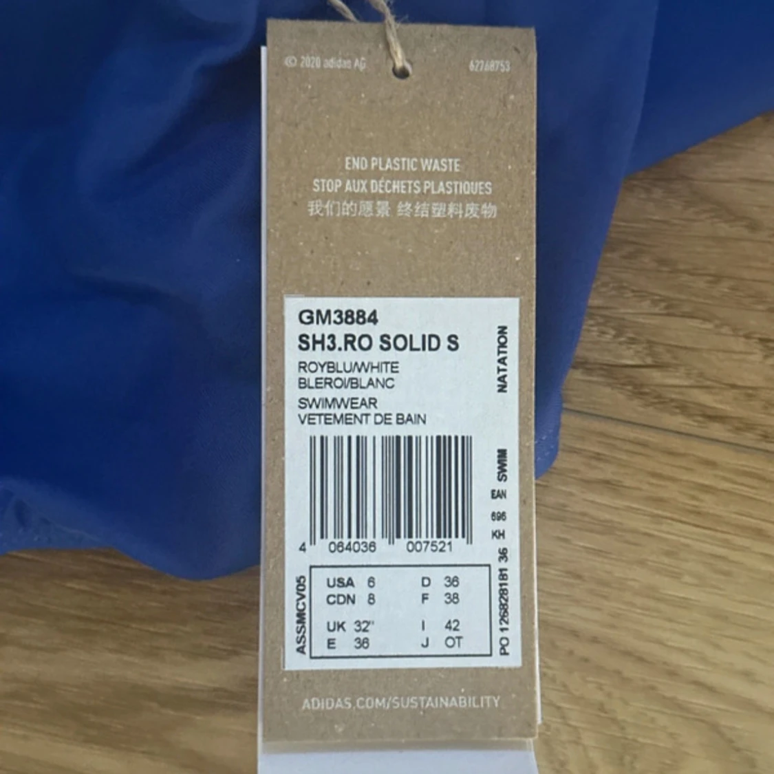 Blå baddräkt från Adidas, strl 36 - 2