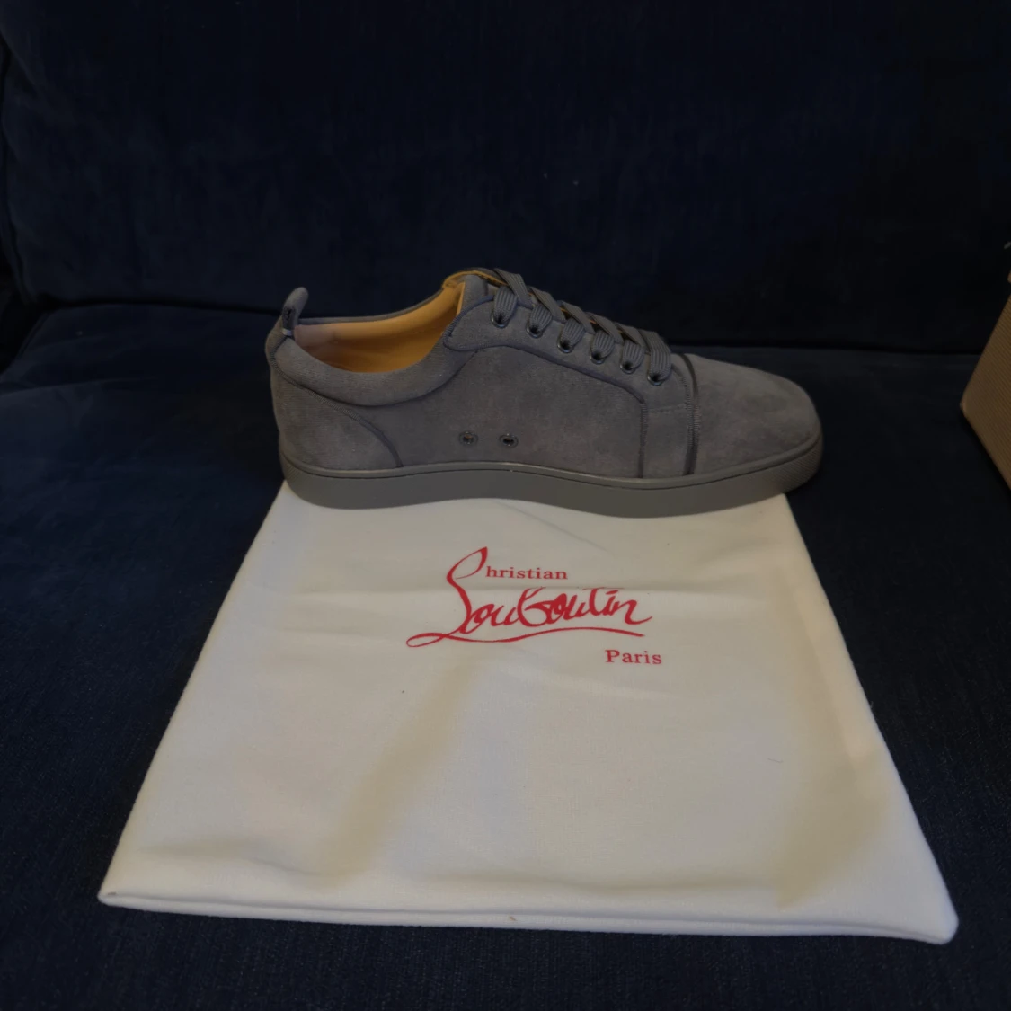 Grå mocka sneakers Christian Louboutin - 1