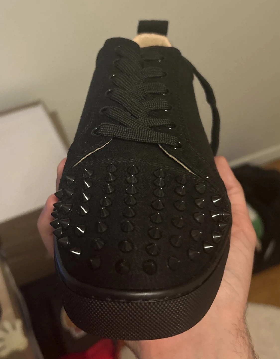 Christian Louboutin svarta sneakers med nitar - 2