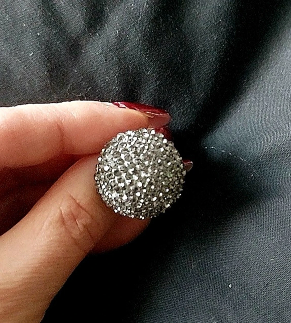 Glittrig silverring med stenar - 3