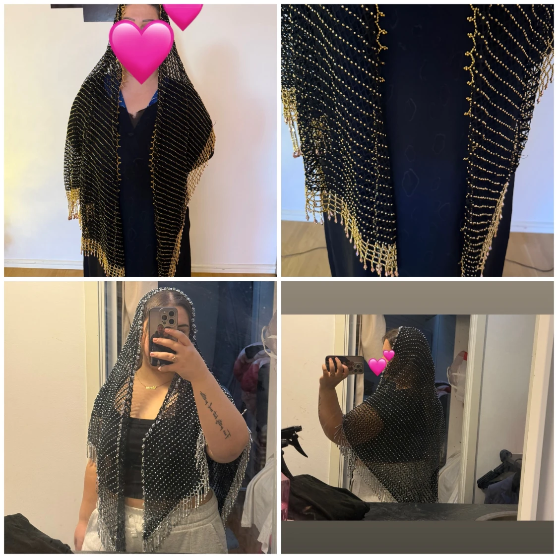 Kurdisk handgjord pärlsjal / Kurdiska kläder