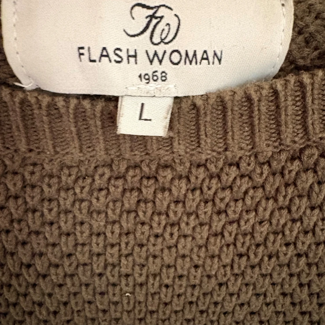 Olivgrön stickad tröja Flash Woman - 2