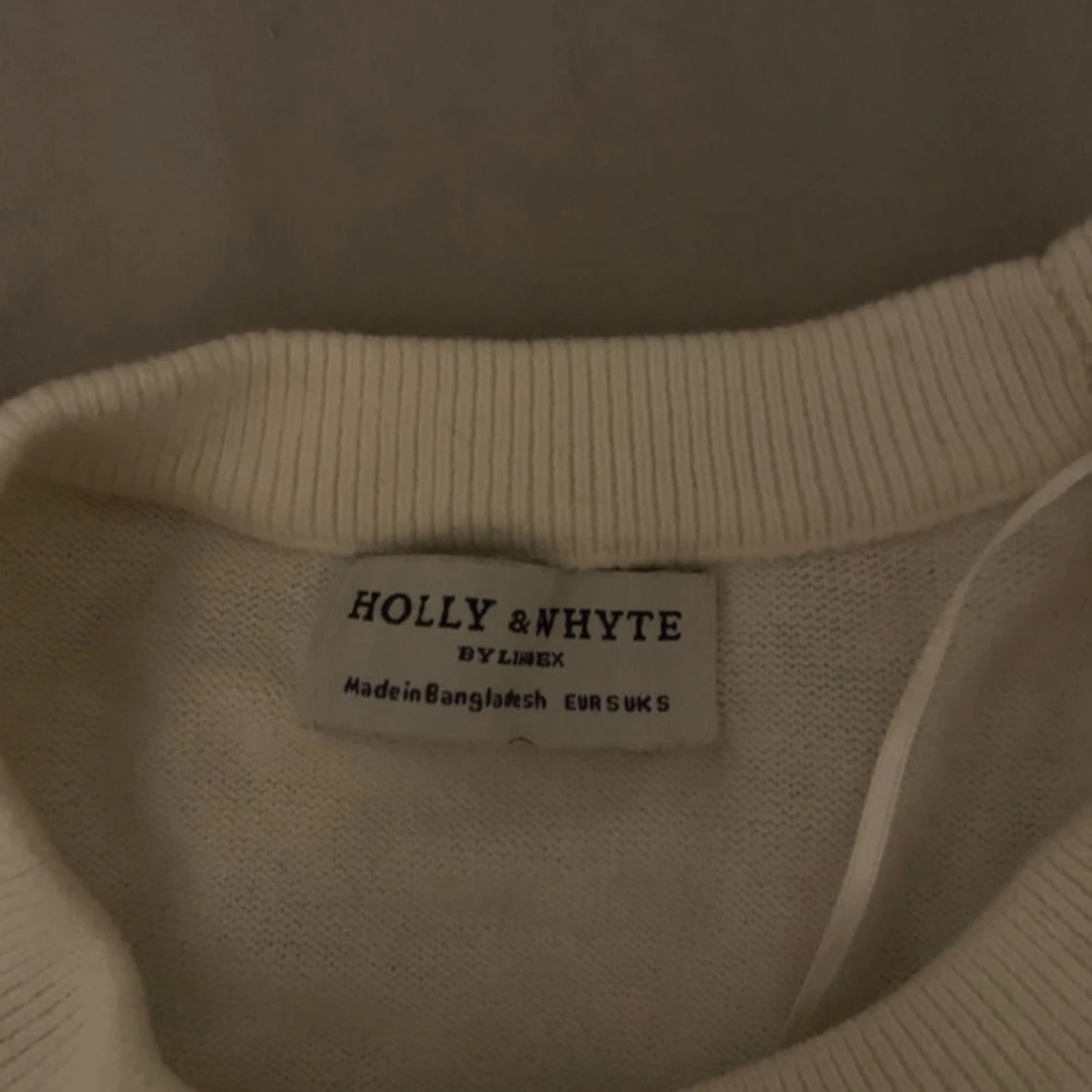 Vit och marinblå randig croppad topp - 1