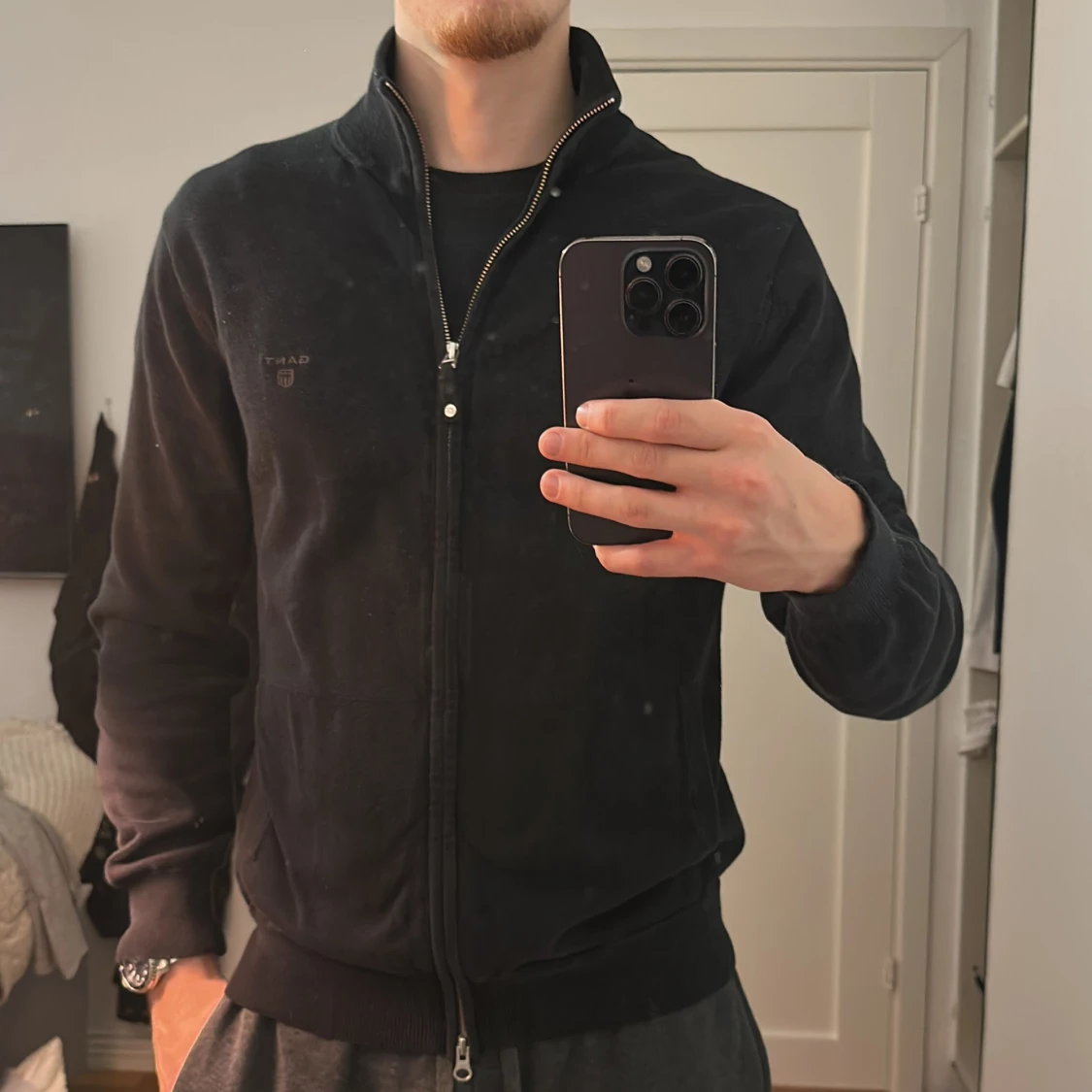 GANT Premium cotton kofta/tröja zip up  - 3