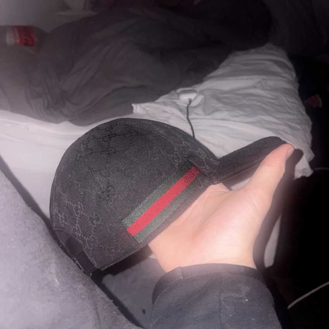 Svart Gucci keps med GG-mönster - 1