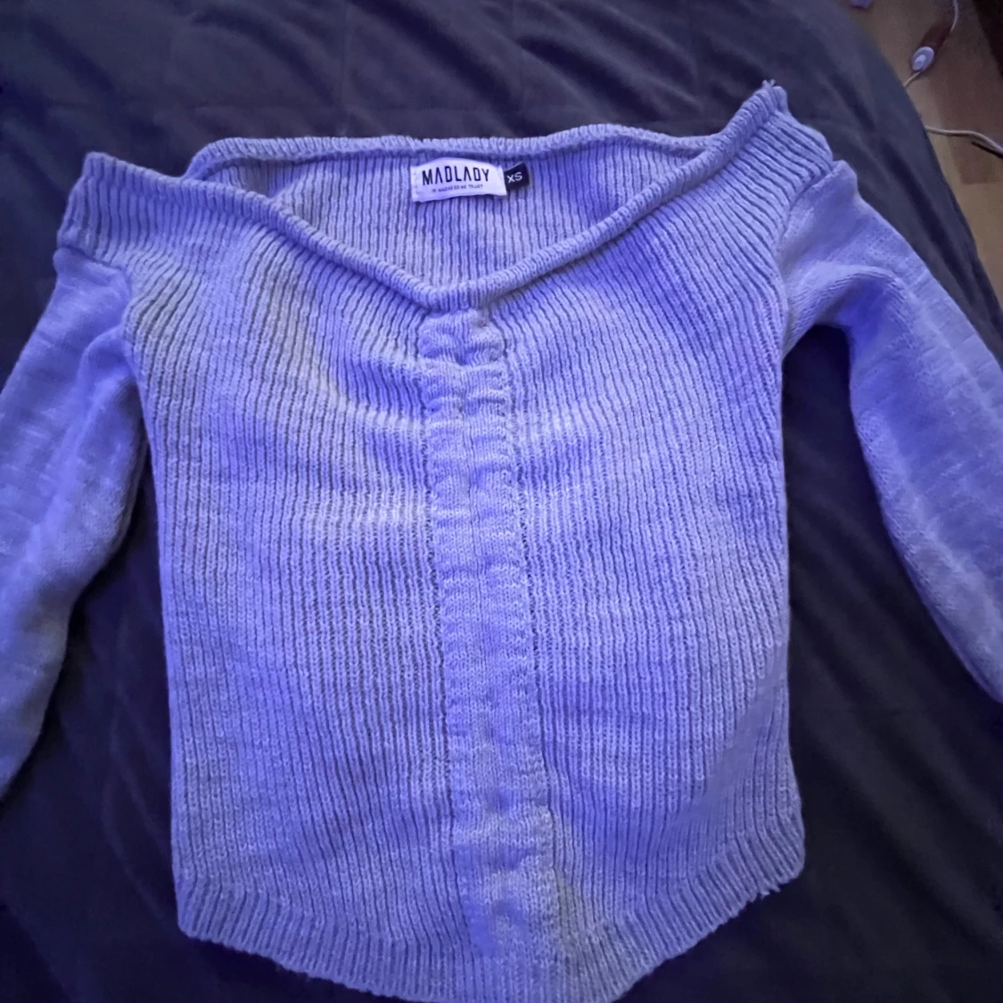 Ljusgrå stickad tröja från Madlady XS - 1