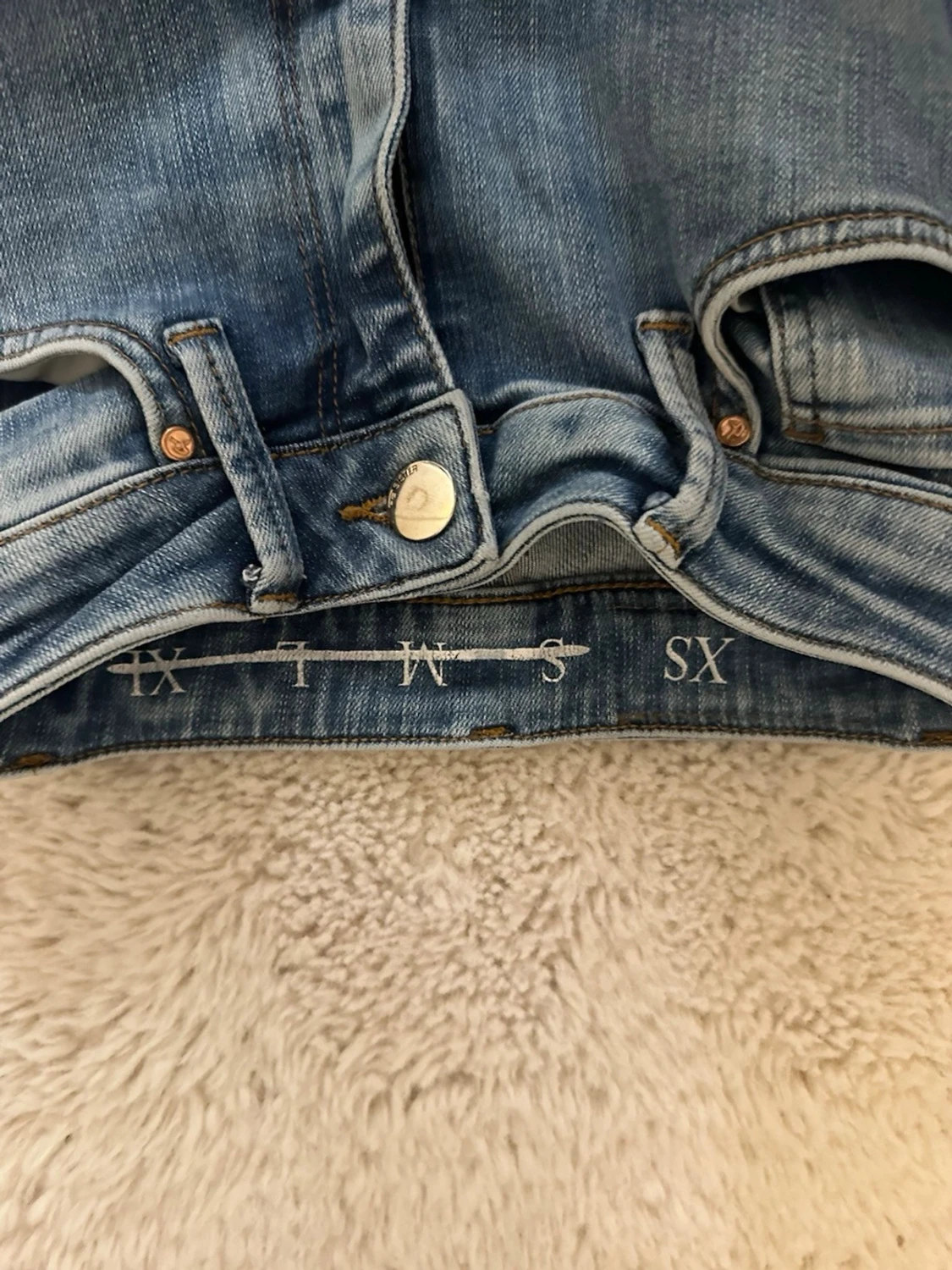 Blå bootcut jeans XS - 3