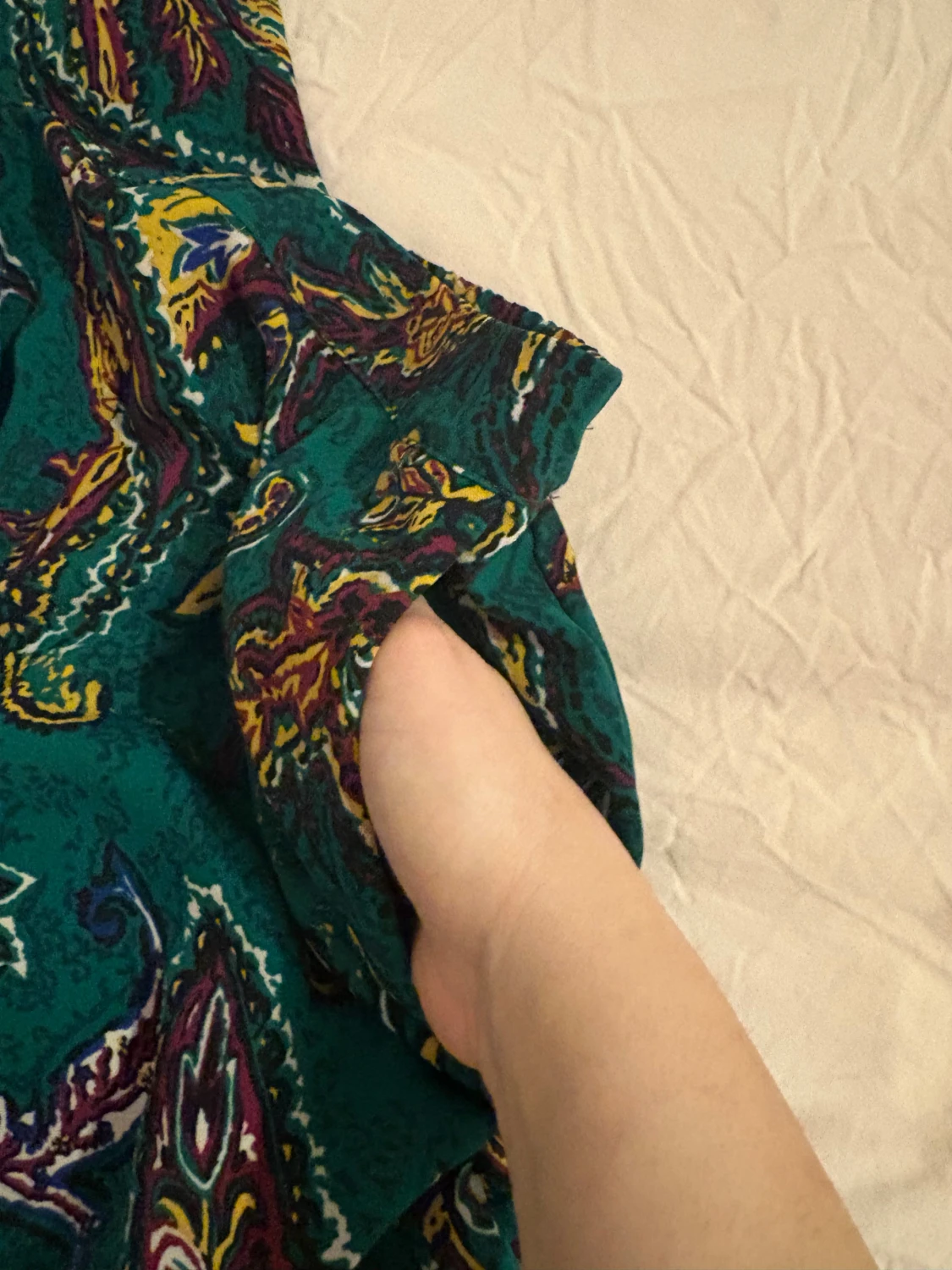 Grön långkjol med färgstarkt mönster - 1