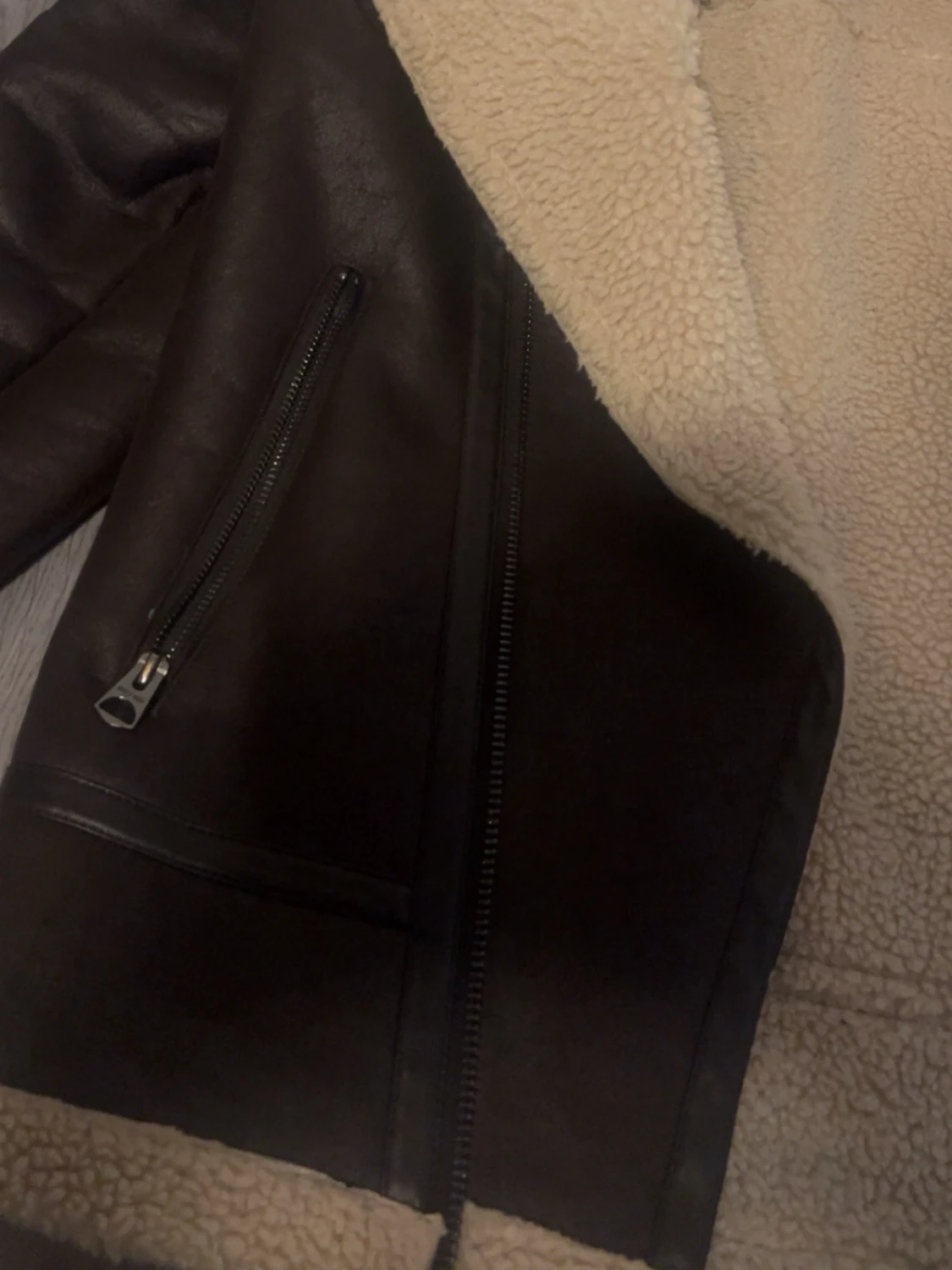 Brun teddyjacka med dragkedja - 1