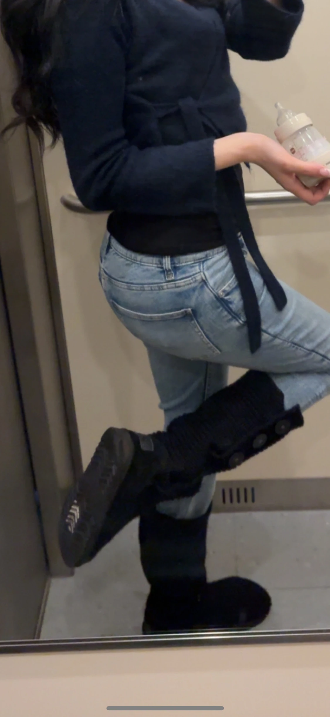 Svarta stickade uggs boots - 1