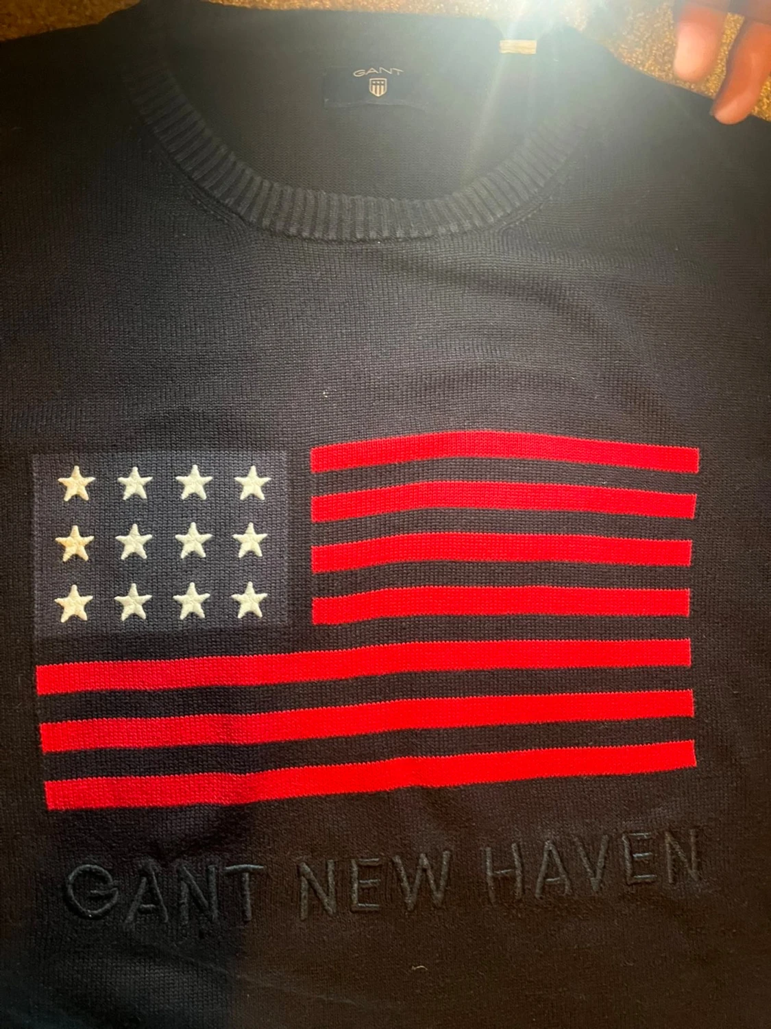 Mörk blå Gant tröja med usa flagga  - 4