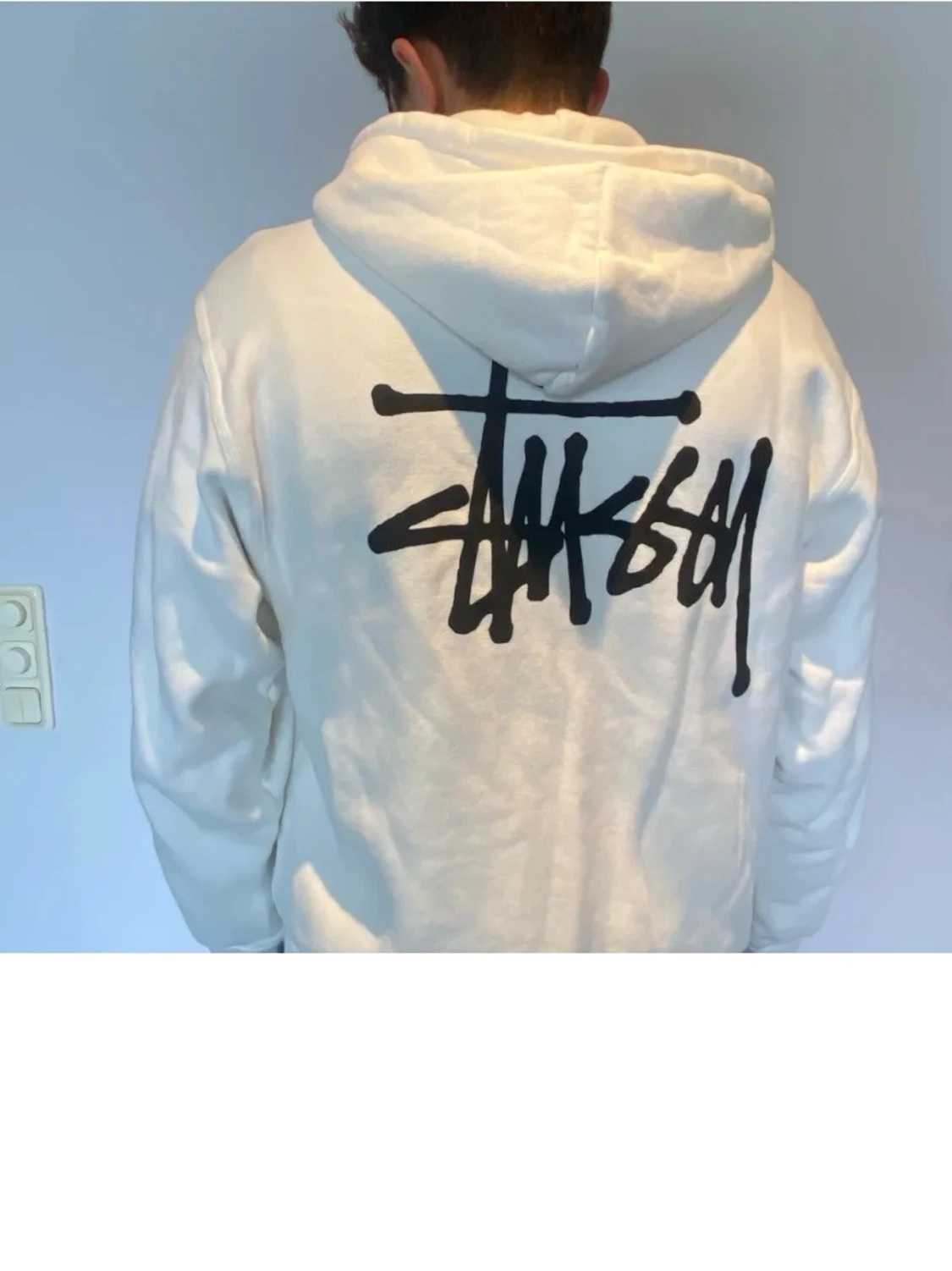 Vit zip hoodie från Stüssy