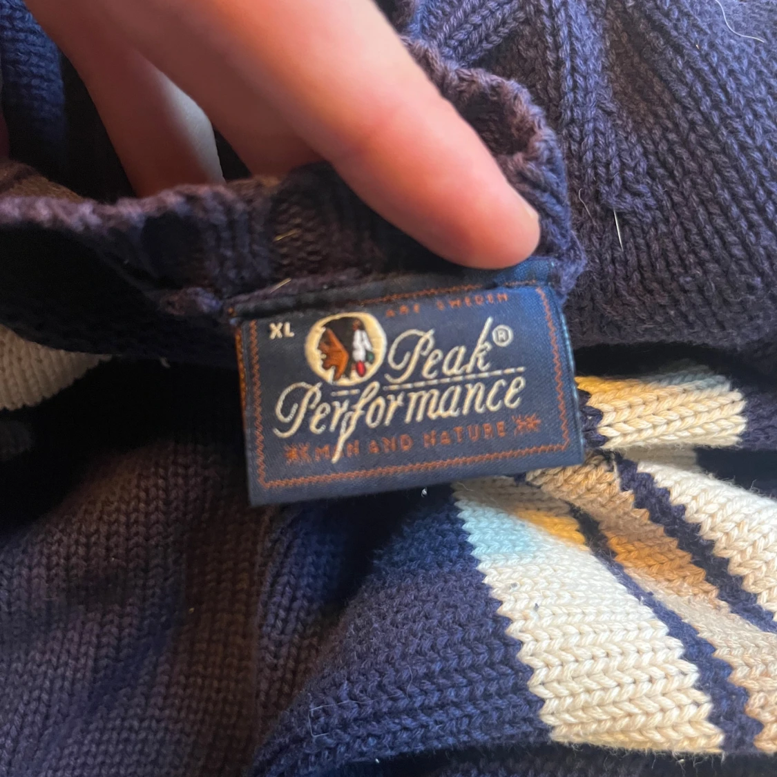 Vintage stickad Peak Performance tröja XL - 2