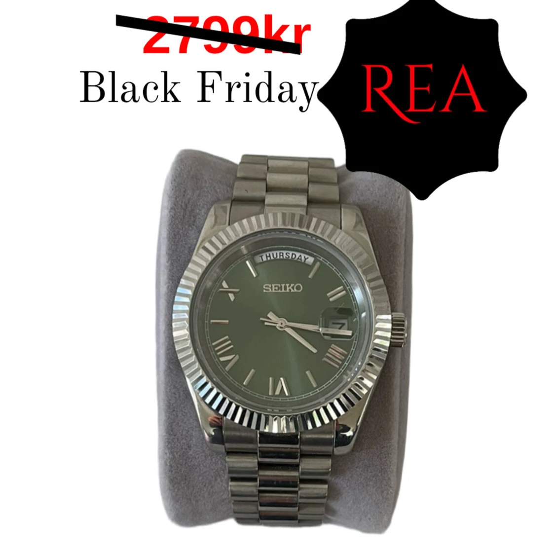 Oliv-Grön Seiko Mod Day-Date Black Friday