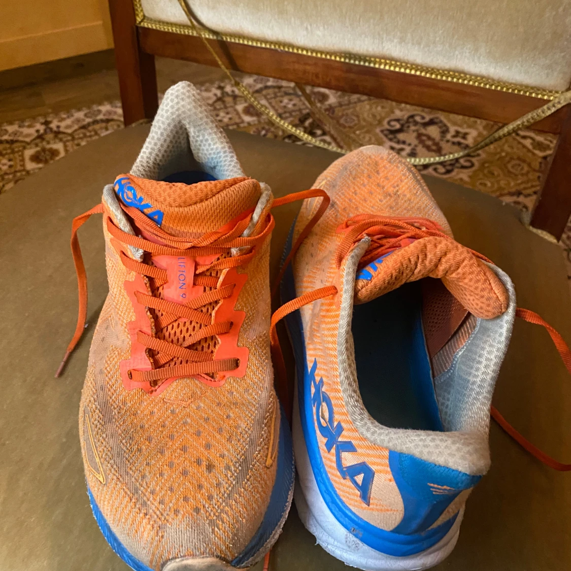 Hoka Clifton 9 orange/blå sneakers - 4