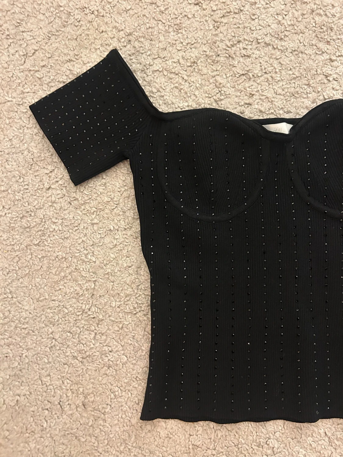 Glittrig off shoulder topp - 1