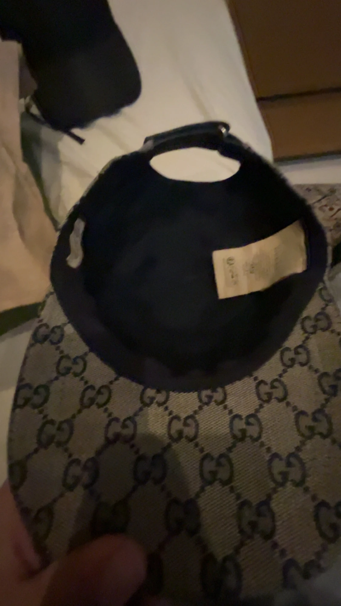 GG beige och blå keps med GG-mönster - 1