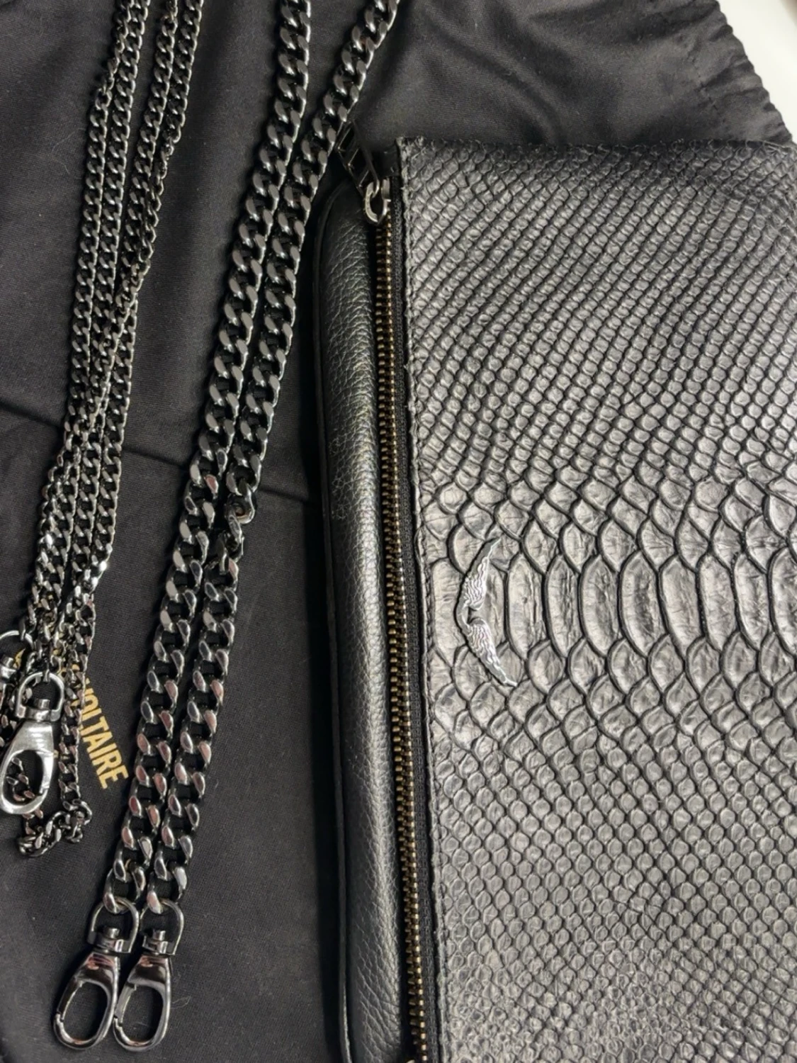 Svart kuvertväska Zadig & Voltaire skinn - 1