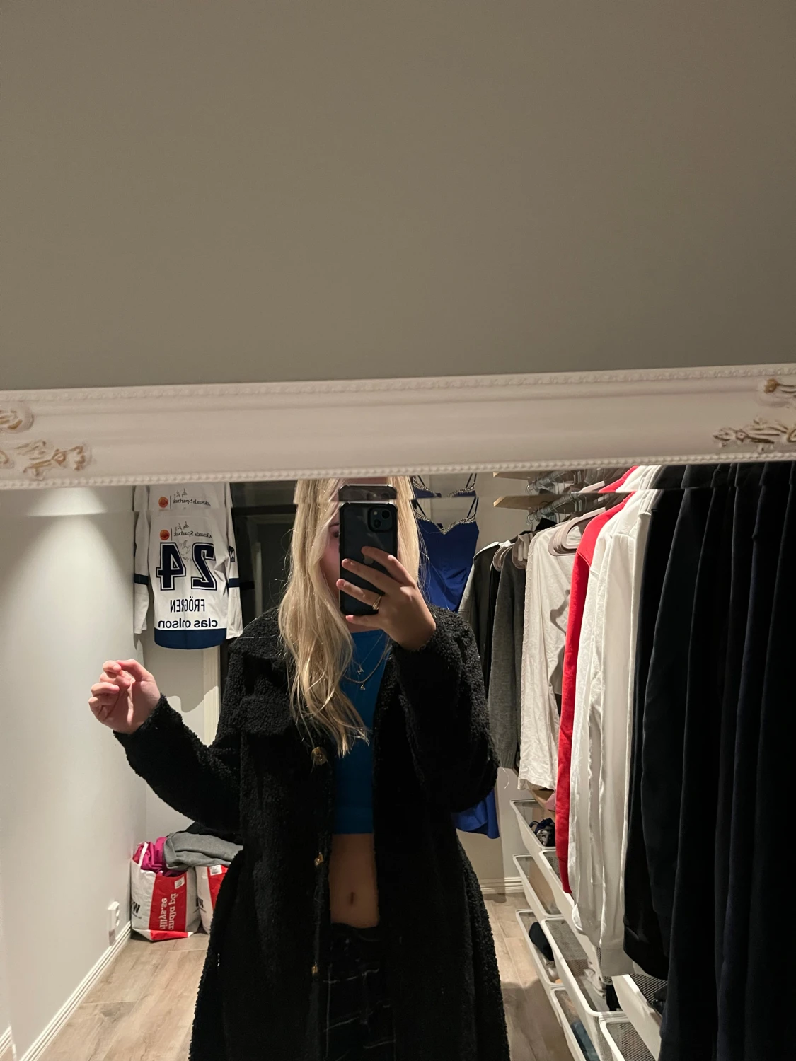 Svart teddyjacka/kappa