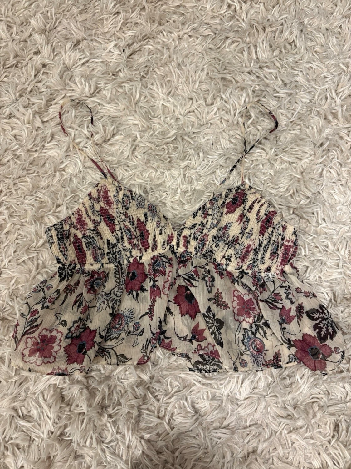 Blommig linnetopp från Zara