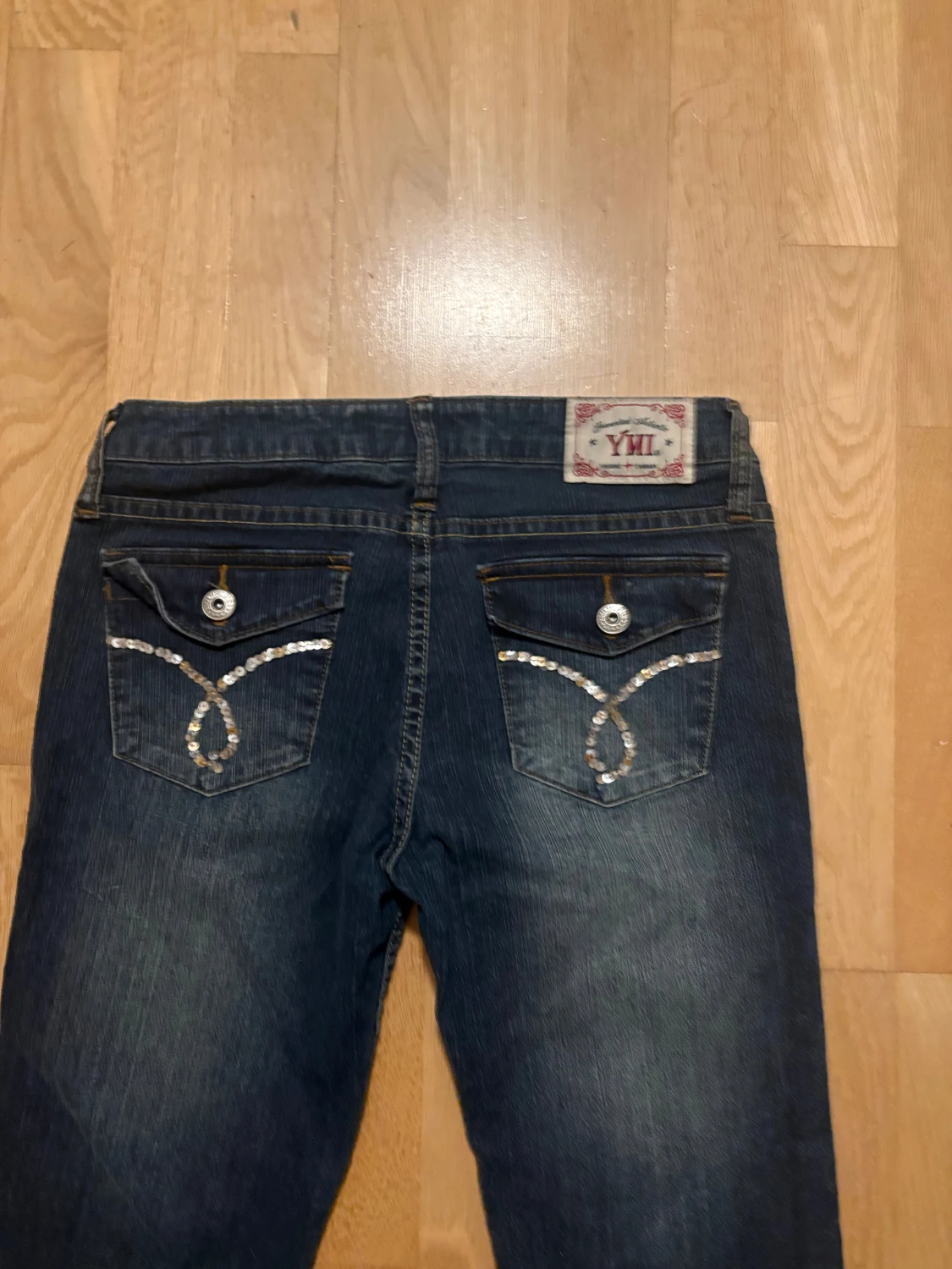 Mörkblå vintage jeans - 5