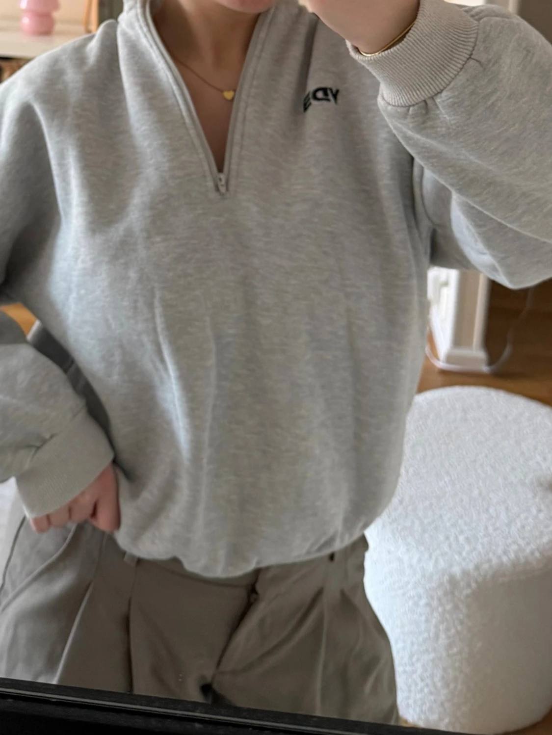 Ljusgrå quarterzip från Venderby’s  - 2