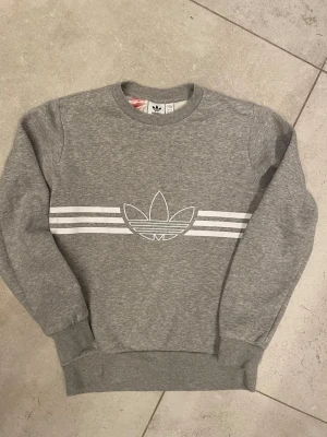 Grå sweatshirt från Adidas med tryck - Grå sweatshirt från Adidas stl 146. Skön, mjuk, sportig.
