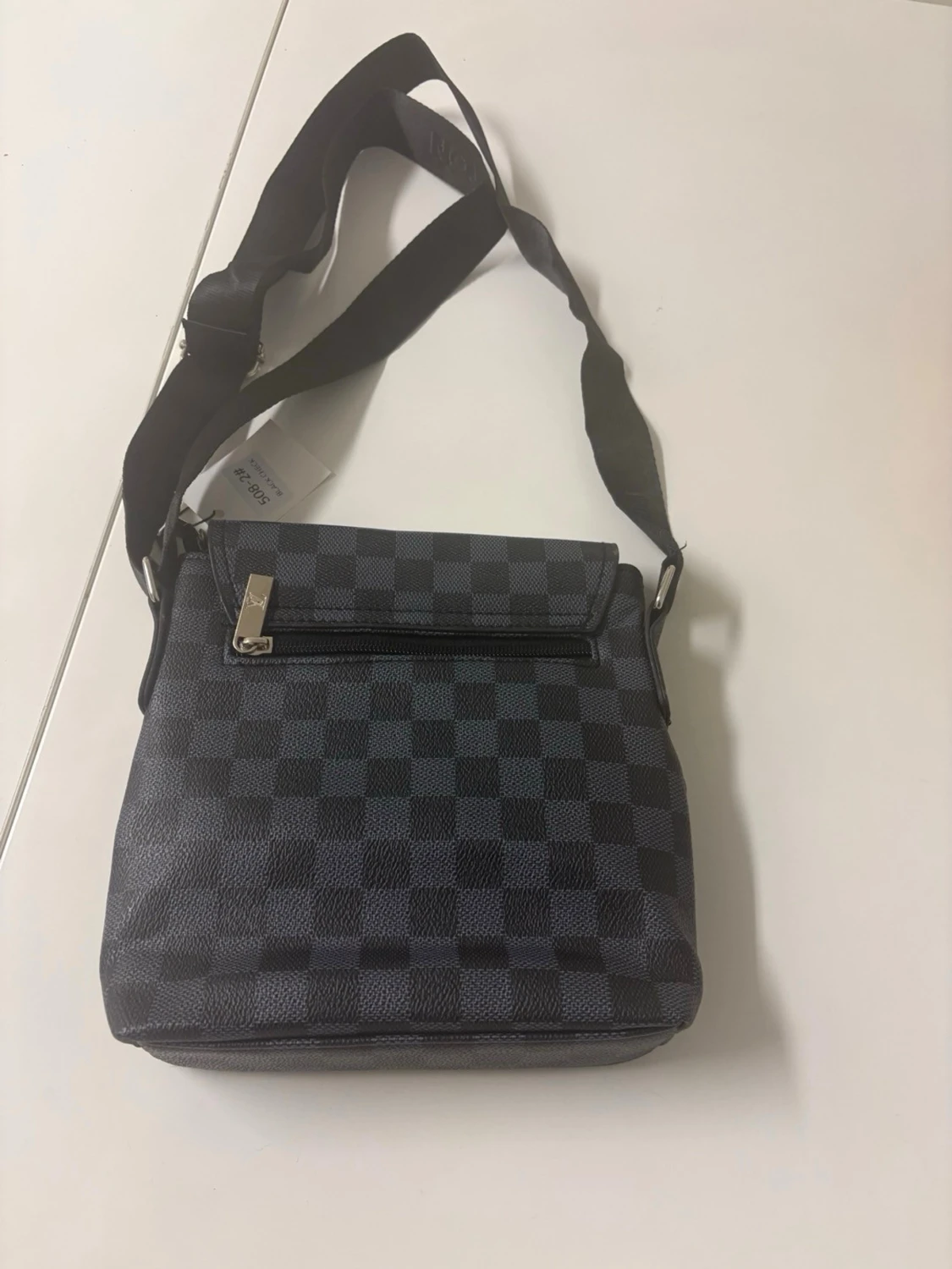 Svart rutig axelväska - 2