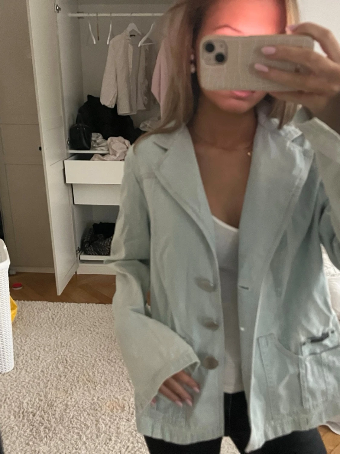 Ljusblå jeans jacka