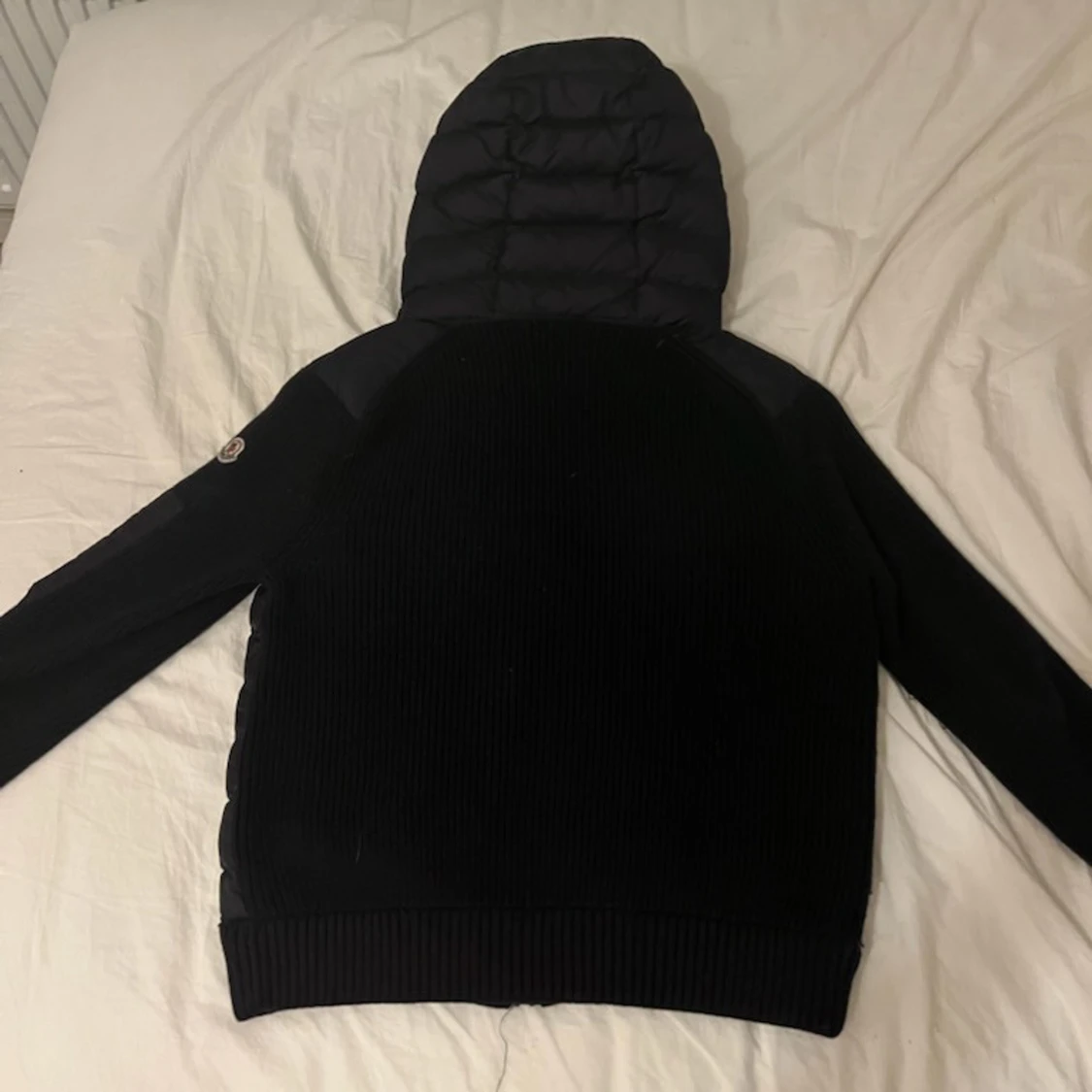 Mörkblå  Moncler pufferjacka med huva - 1