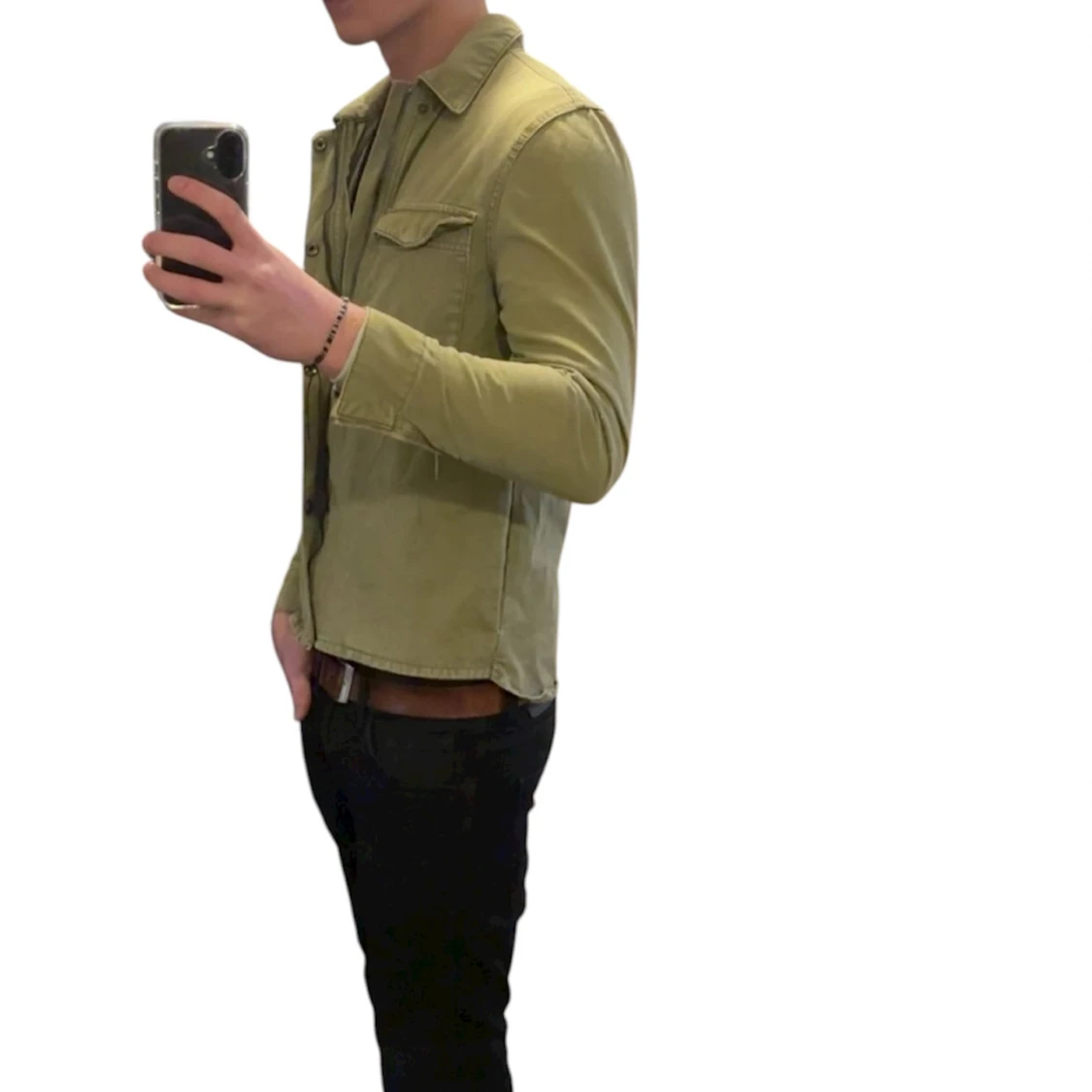 Grön overshirt med patch - 1