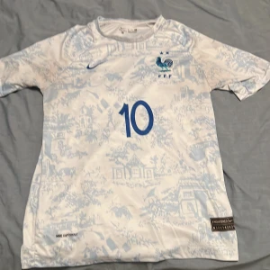 Frankrike Mbappé #10 Nike fotbollströja - Snygg vit och ljusblå Frankrike fotbollströja från Nike.